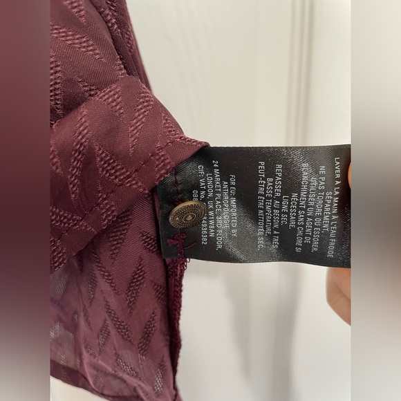 NWT ANTHRO MEADOW RUE majolica blouse in plum 2p - Picture 5 of 7